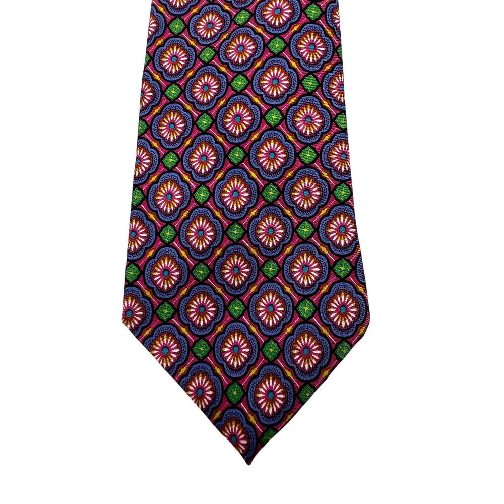 J. Crew Silk Foulard Print Tie Pink Vintage Pink Purple